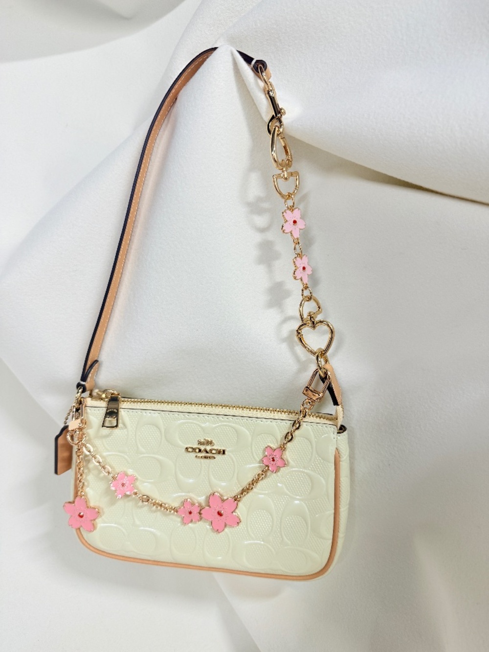 NWT Coach Nolita 19 In Signature Leather With Charms Gold/Light Lemon CEM98